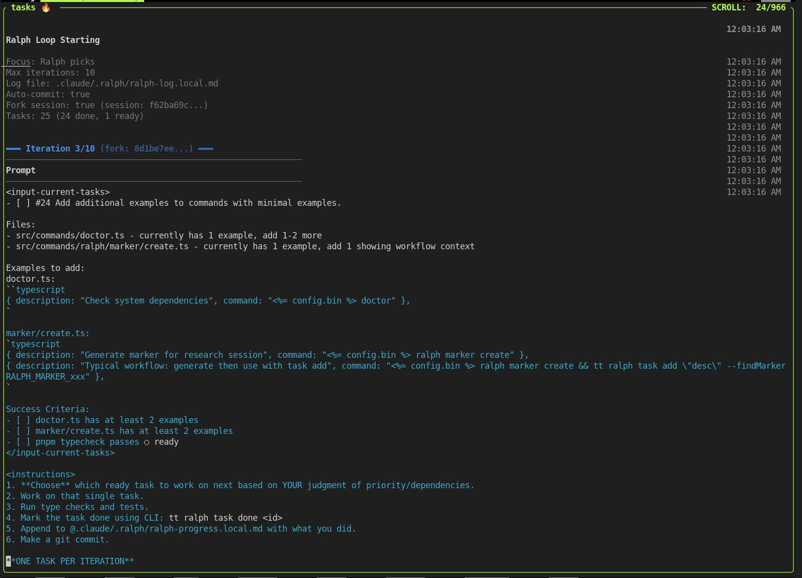 Towles-tool ralph loop results