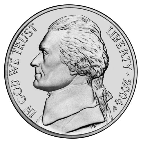 Nickel front - Thomas Jefferson