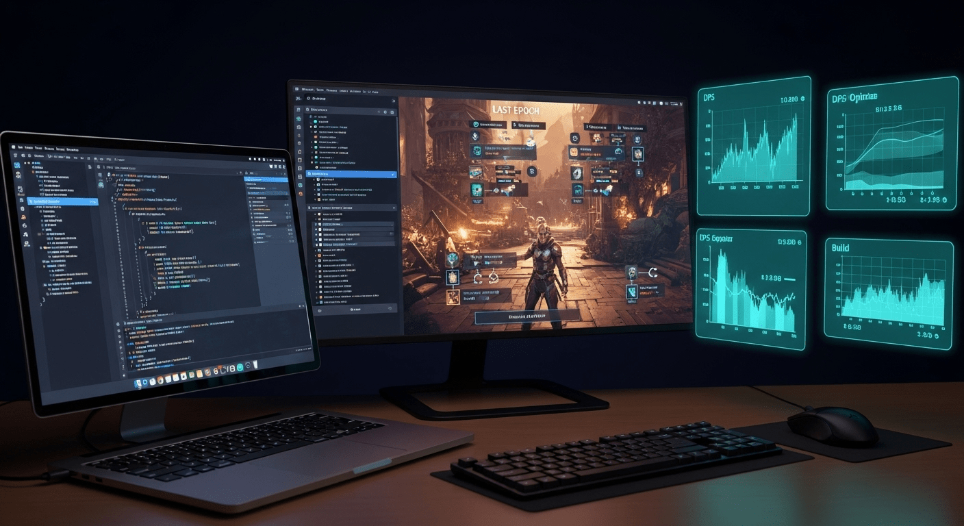 Developer optimizing both code and game builds simultaneously